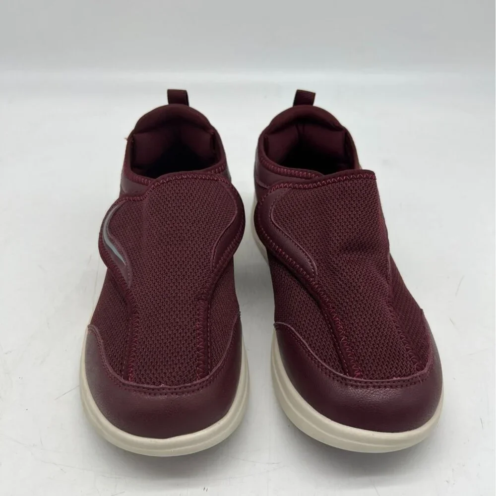 FitVille Womens Slip On Sneakers Size 8.5W Comfort Shoes Casual Cushioned Maroon